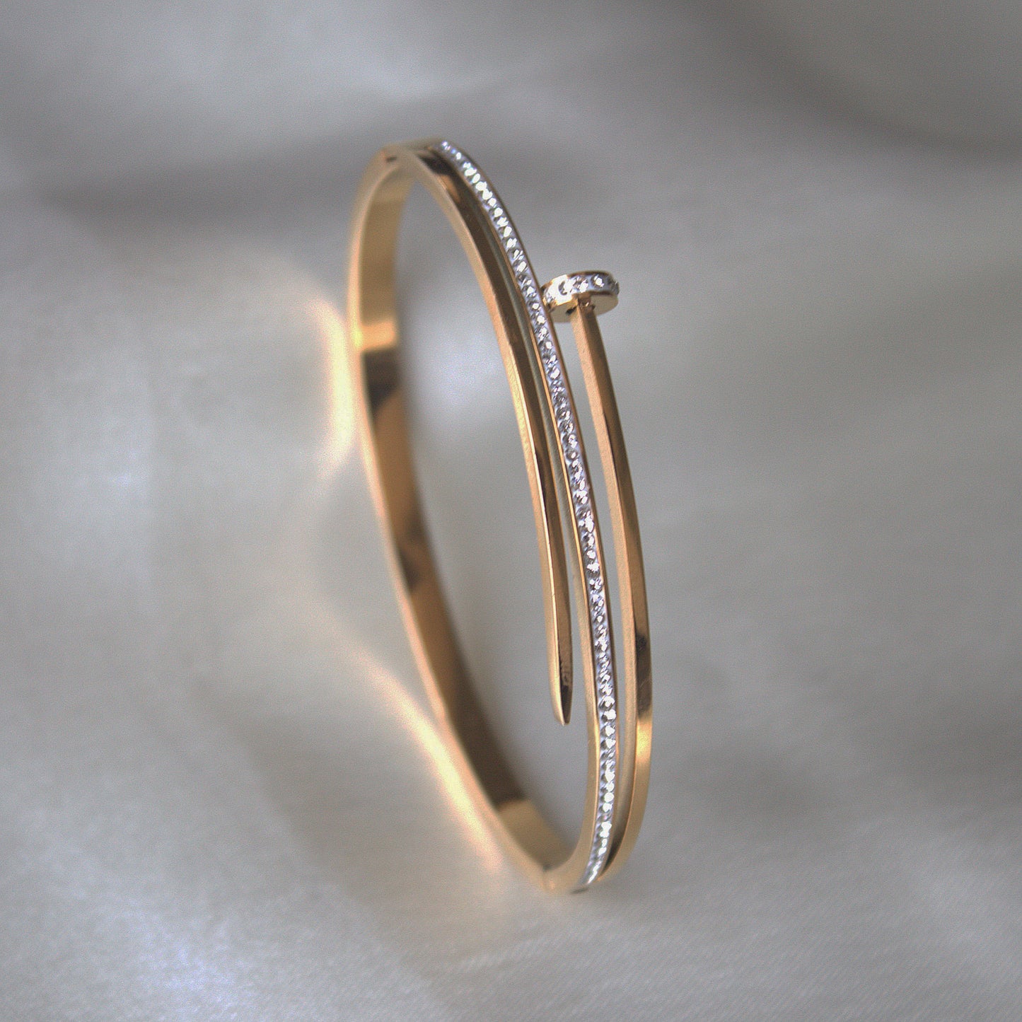 NAIL DIMOND STUDDED 18K GOLD PLATED BRACELET