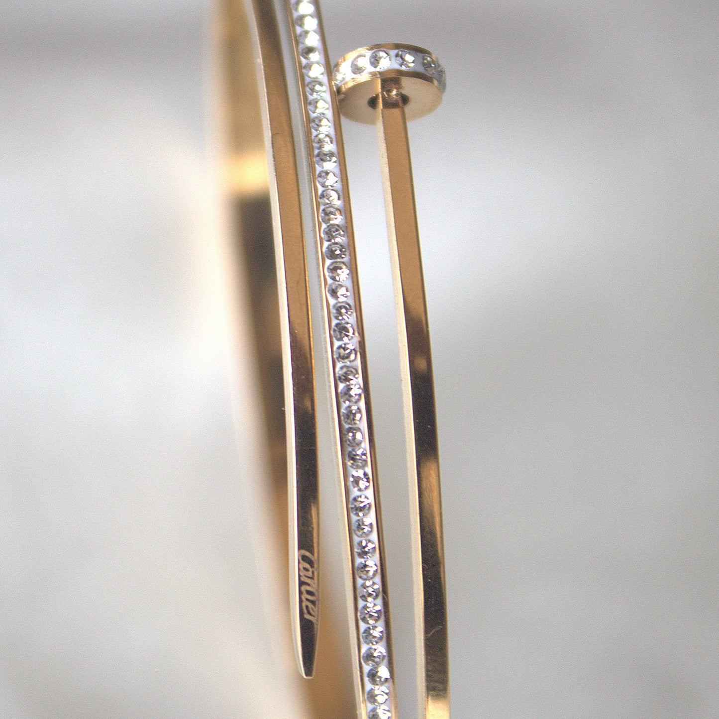 NAIL DIMOND STUDDED 18K GOLD PLATED BRACELET